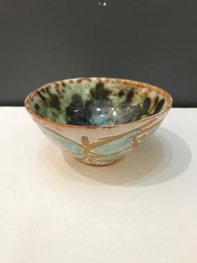 green and white butterfly bowl